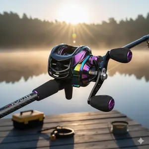 High-Speed 7.2:1 Carbon Fiber Fishing Reel, Magnetic Centrifugal Dual Braking, Anti-Line-Breakage, Left or Right Hand Retrieve.