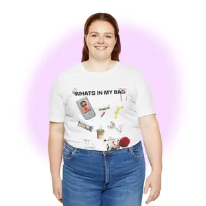 KPOP Whats in my bag Unisex Tee, Y2K Vintage T-Shirt, Korean Pop Music Fans Gift, Short Sleeve Shirt
