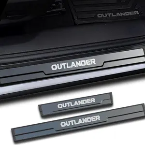 Door Sill Scuff Plate Protector Car Accessories For Mitsubishi Outlander 2022-2024 Car Stickers Stainless Plastic Auto Parts Scuff Guard Covers Trim