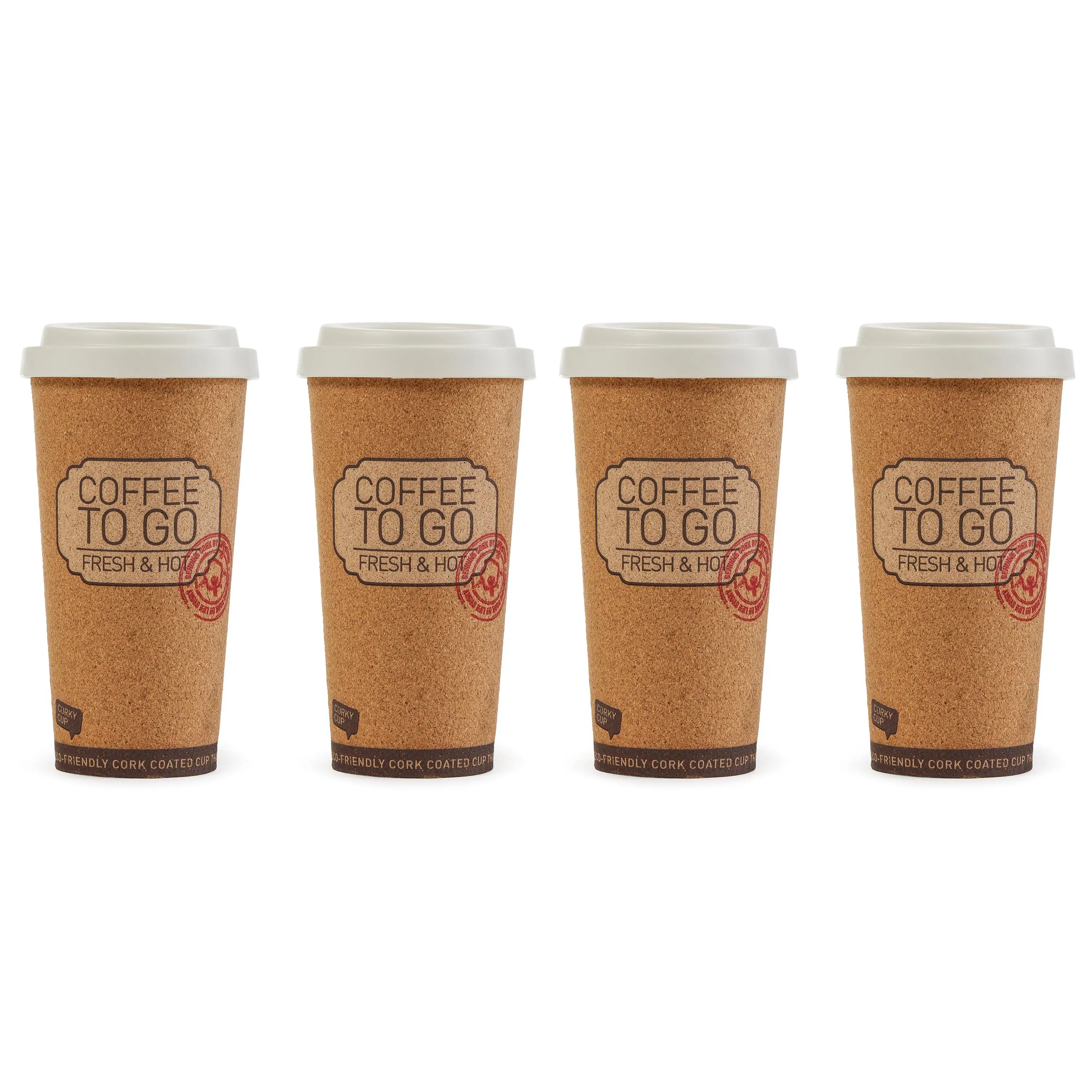 Life Story Corky Cup 16 oz Reusable Insulated Travel Mug Coffee Thermos (4 Pack)