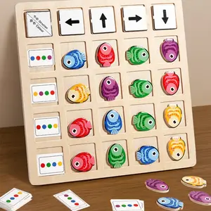 Early Education Fish Game Set, Montessori Stem Toy Visual Learning Tools for Focus & Coordination, Includes Storage Bag, Ideal Gift for Kids