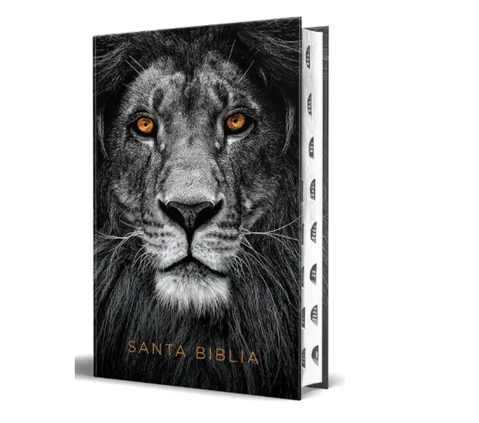 Biblia RVR 1960 letra grande tamaño manual, tapa dura León de Juda con índice / Spanish Bible RVR 1960 Handy Size Large Print Hardcover Lion of Judah