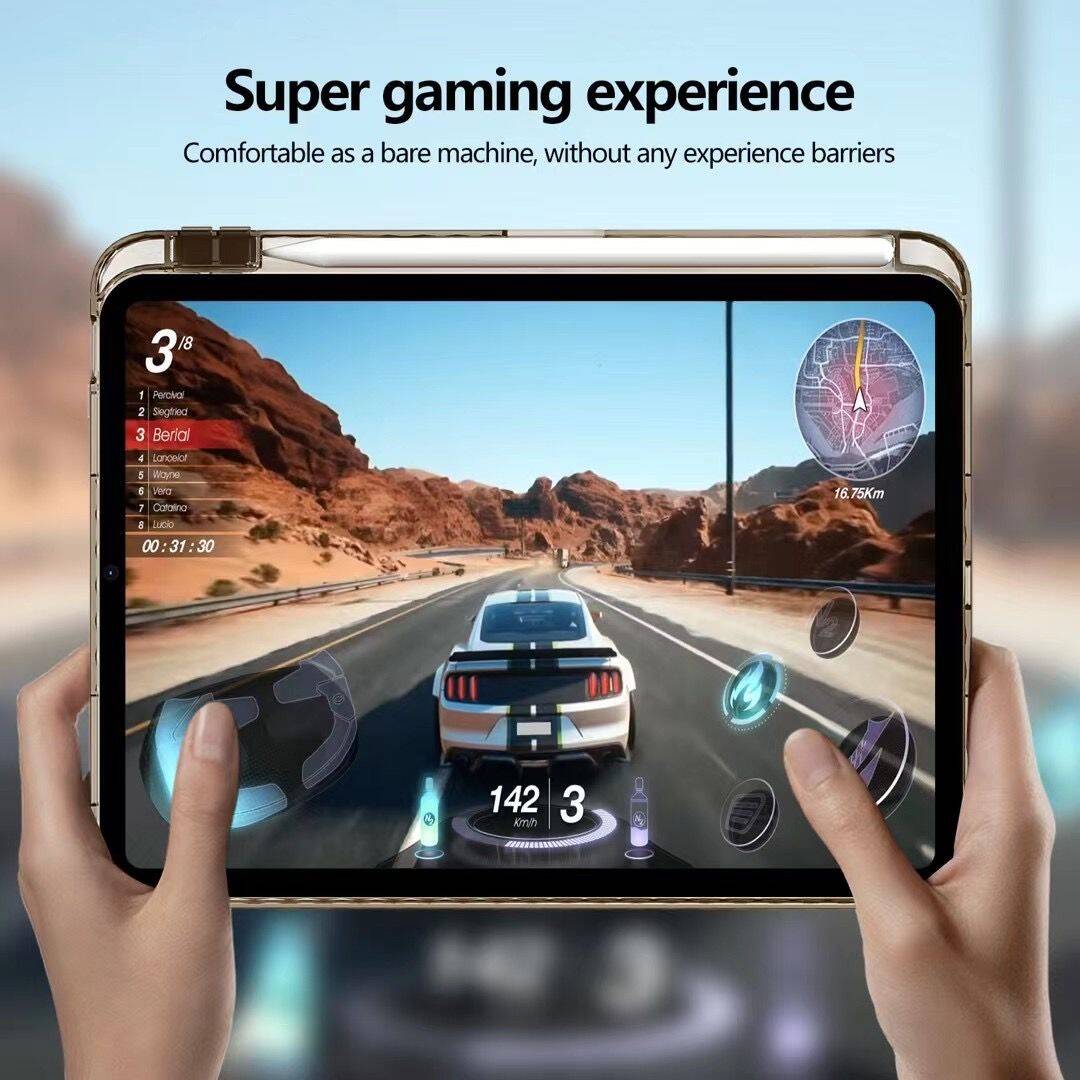 Clear iPad Case with Pencil Slot, High Transparent Slim Protective Cover for iPad 10.2", 10.9", 11", 12.9", 13", 9.7", 8.3" (Mini 6/7), Shockproof, Anti-Yellowing, Scratch Resistant, Precise Cutouts, Compatible with All iPad Generations