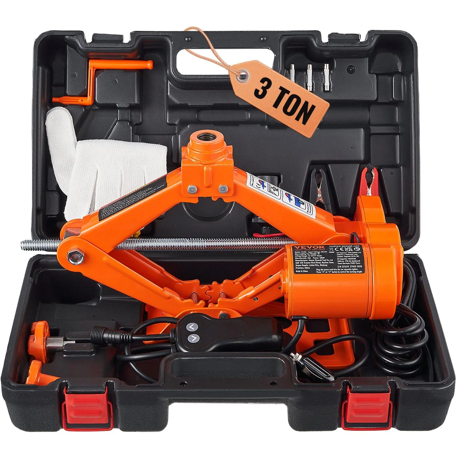 【summerfinds】VEVOR Electric Car Jack, 3 Tons /6600 lbs Scissor Jack, 12V Electric Automatic Jack with Double Saddles and Remote Control, Portable Car Jack for Sedan, SUV, Truck Tire Change