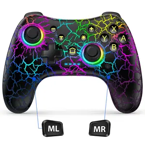 BEBONCOOL Wireless Switch Pro Controller for Nintendo Switch/Lite/OLED /PC/IOS/Android,Crack Black,With somatosensory, Turbo, vibration adjustment functions, equipped with 800mAh lithium battery