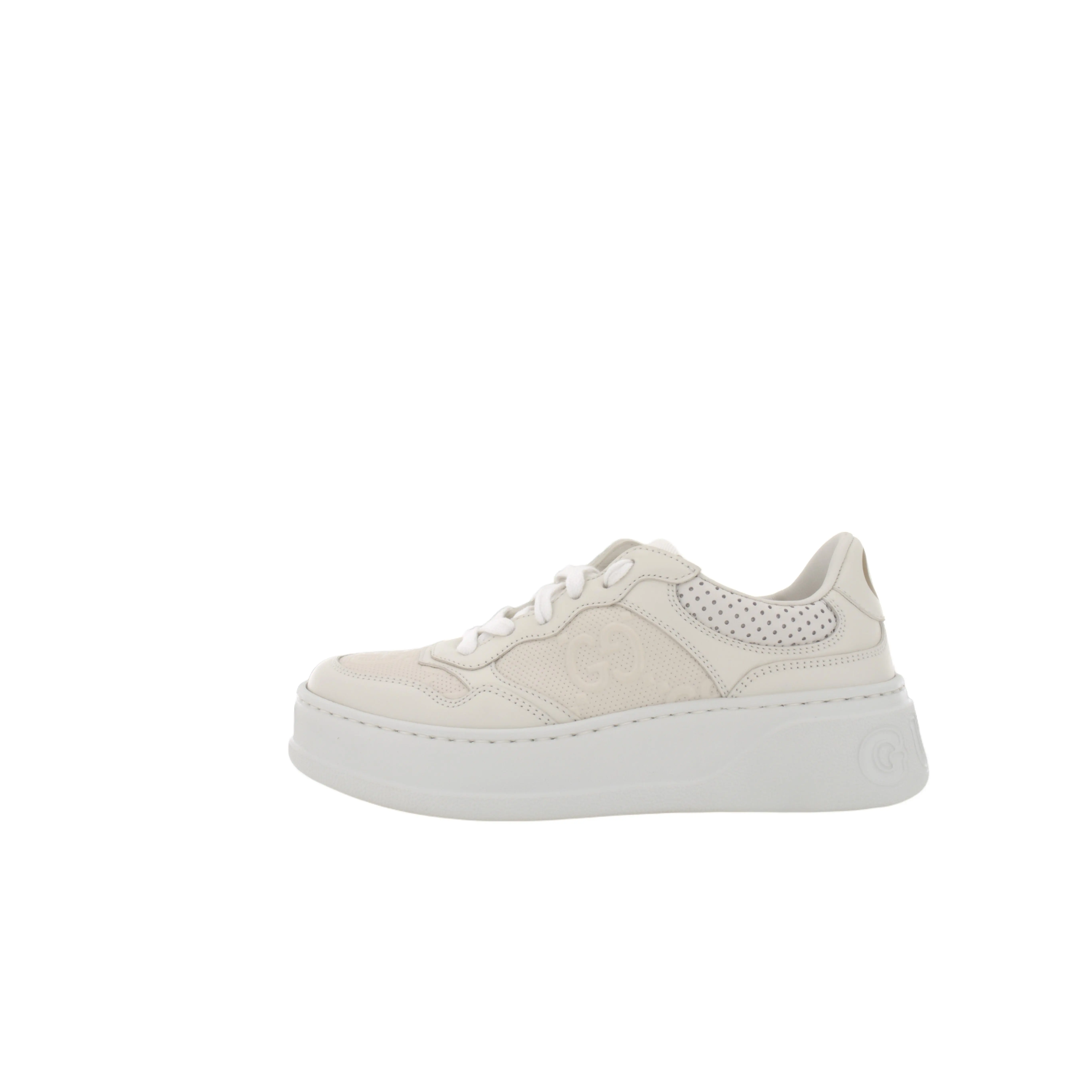 Gucci Chunky B GG Low-Top Fashion Sneakers for Women in White Verifiable, with credentials and supporting global authentication