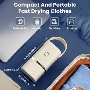 Portable dryer (1 unit), mini travel dryer, suitable for light clothing, underwear, baby clothes, socks. Ideal birthday, school, and graduation gift. 110-240V American plug, odor-free.