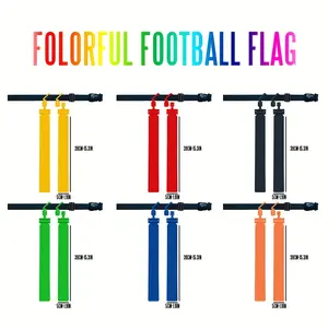 Adult-Size High-Quality Colorful Rugby Flag Set - 2-Flag & Belt Set with Reusable Buckle, 7 Color Options