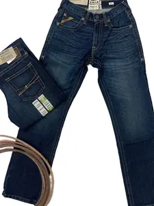 Ariat M5 Straight Leg Comet Men's Jean - Beige Denim Pants with Button Closure, Polyester Cotton Blend, Style Number 10045390