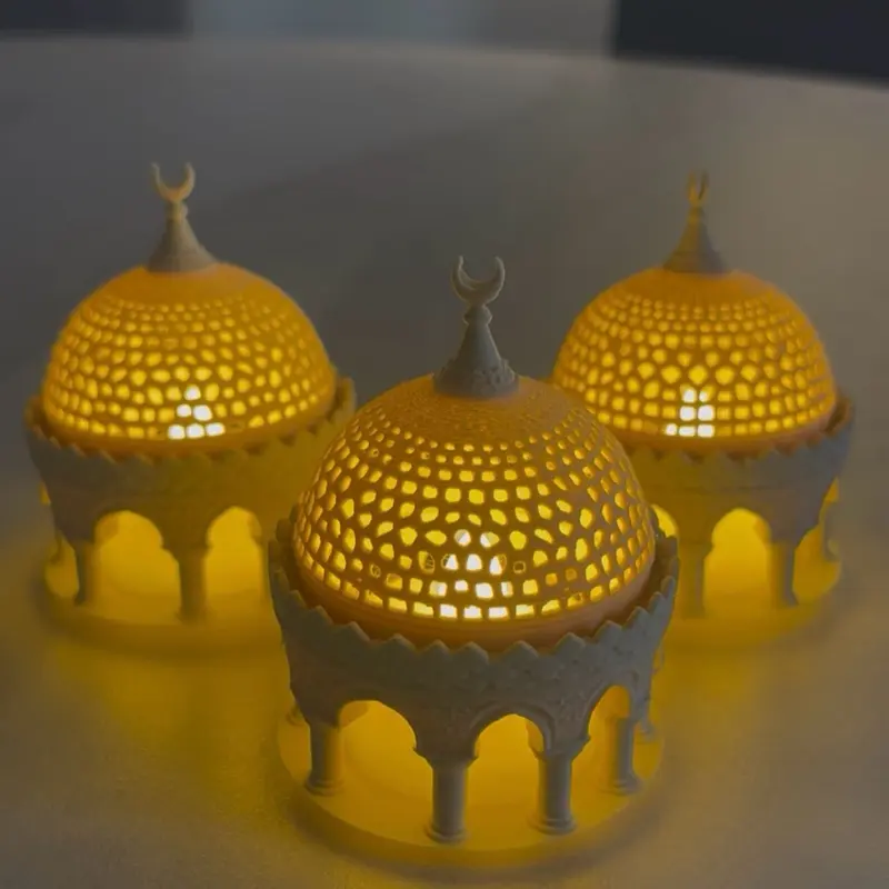 Mini Noor Dome LED Tealight - Intricate Design with Warm Yellow Glow for Cozy Ambiance