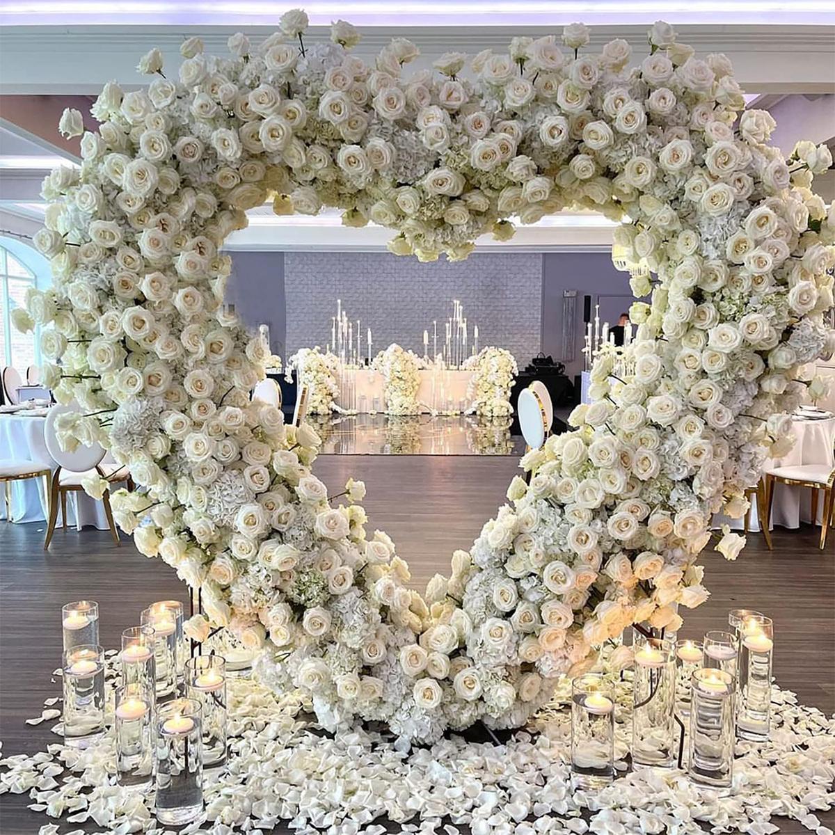 Heart Shaped Metal Balloon Arch Kit,6.6ft Wedding Heart Arch Backdrop Stand,Wedding, Valentine’s Day, Bridal, Birthday Party Decorations