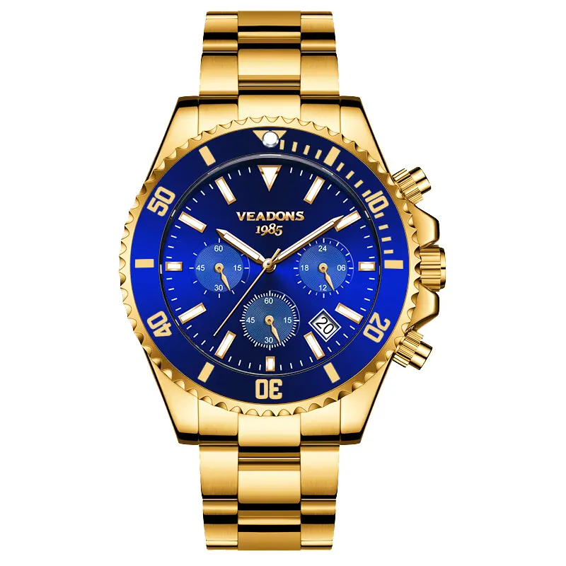 Veadons Mechanical Watch  Men's Luxury Dress Watch, Green Dial, Suitable for Parties, Daily Wear & Decoration,Unidirectional rotating timing ring，  Waterproof Luminous Large Dial Boss Wristwatch summer business trendy choice class  watch