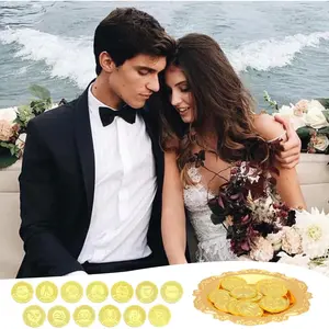 13 Unity Coins Set for Wedding Ceremony Arras de Boda with Tray Plate Wedding Arrhae Coin Catholic