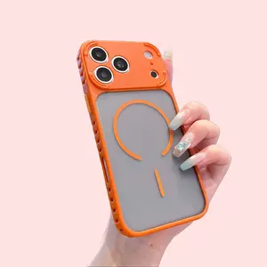 Armor 2-in-1 Cooling Magnetic Phone Case with Fine Rotatable Ring, Matte Semi-Transparent Protective Cover for iPhone 17 Pro Max, 16 Pro Max, 15, 14, 13