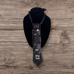 Stay True Chocolate Luxe Statement Tie - Stylish Black Diamond Pattern