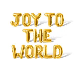 Letter Balloons - JOY TO THE WORLD 16" Inch Alphabet Letters Foil Mylar Balloon Christmas Party Banner