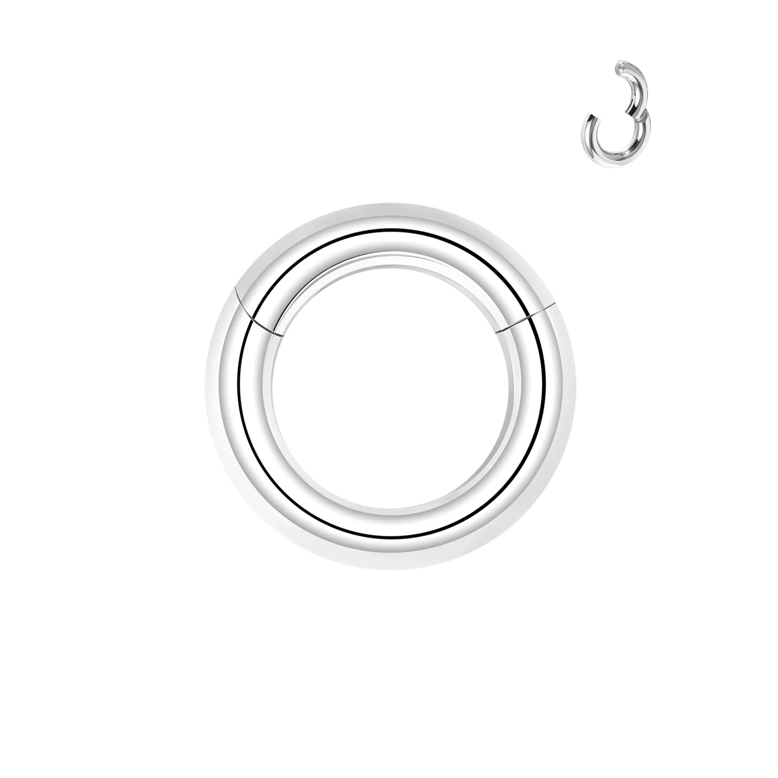 Hinged Segment Clicker Pa Ring Spring Action Bcr Rings  2g 4g 6g 8g 10g 12g Septum Nose Steel Pierced Body For Men Women