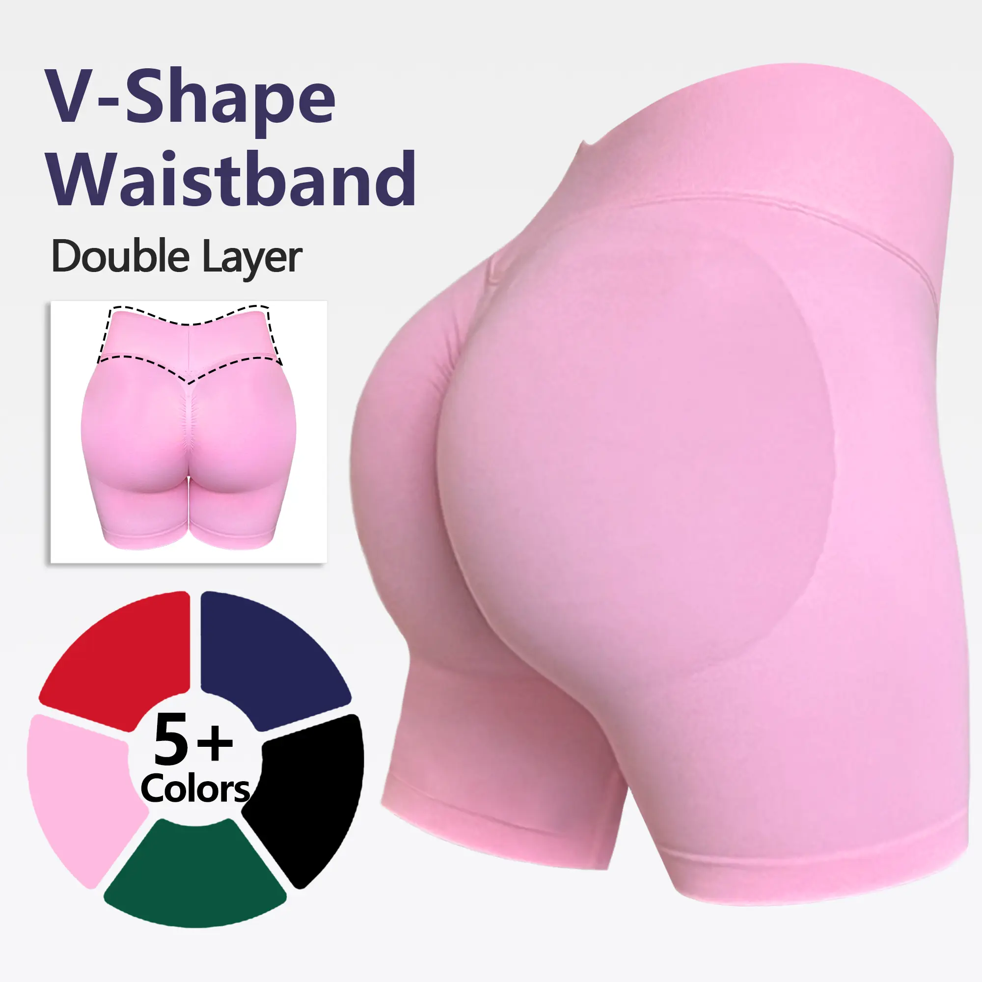 【Discount for live stream】XSL26056 High Waist V-Shape Yoga Shorts Tummy Control Booty Lift  Sweat-Wicking Buttery Soft Seamless Fabric Shorts,summerwins