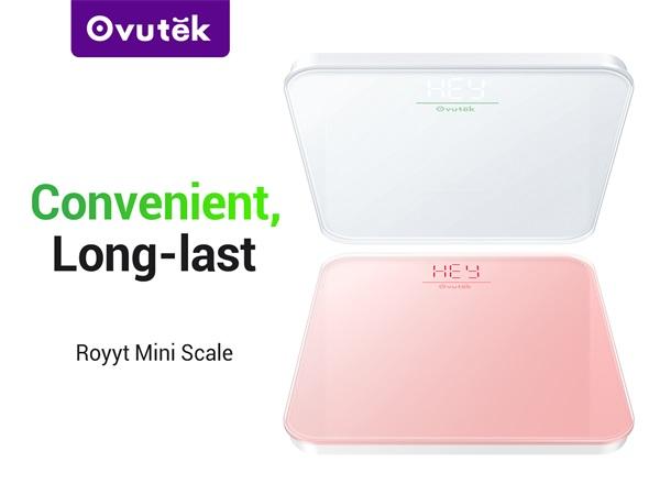OVUTEK Bathroom Scale for Body Weight, Highly Accurate Digital Weighing Machine for People, Upgraded Batteries Included, Compact Size, LED Display, High Standards Sturdy Tempered Glass, 400lb, White