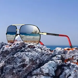 Polarized Sunglasses for Men & Women - Unisex Square Aviator Frames - Lightweight & Durable - Ideal for Driving & Outdoor Activities - Reduces Glare & Enhances Safety