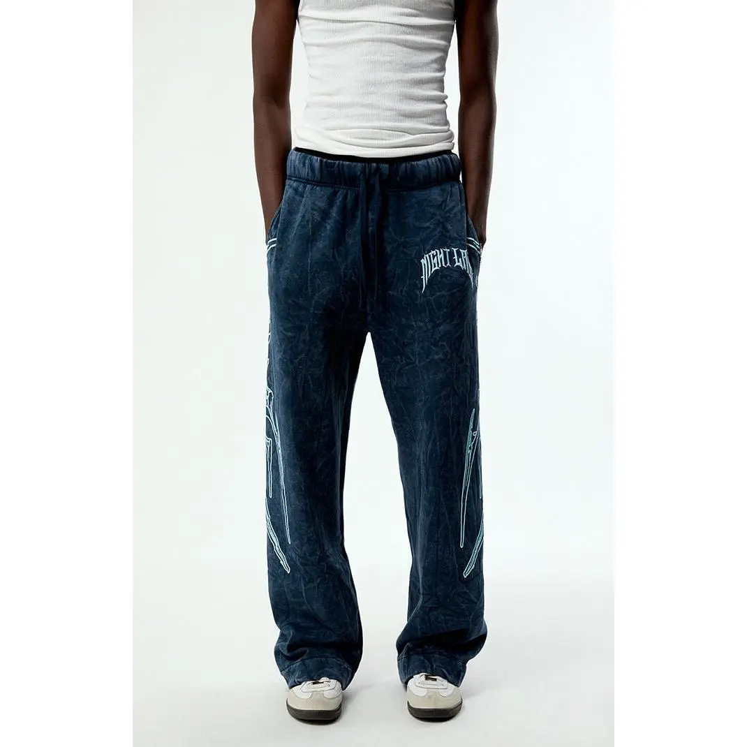 Nightlab Men's x Pacsun Washed Navy Night Moon Baggy Sweatpants