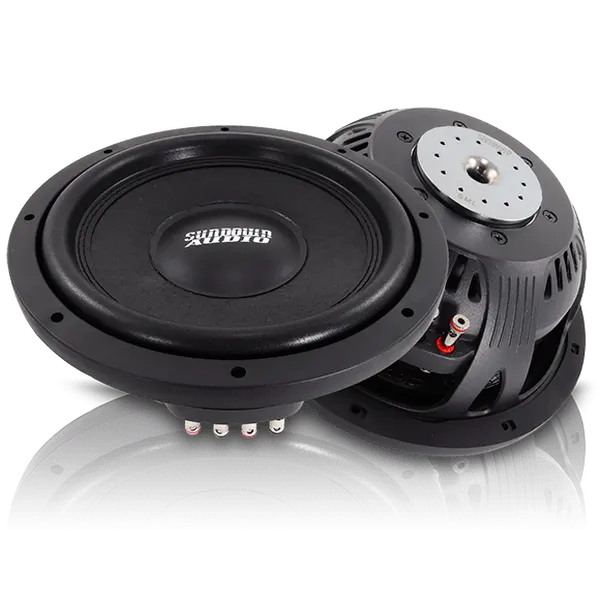 Sundown Audio SML12D4 SML-Series 12-in Compact Subwoofers, 500-Watts Shallow Mount 4-Ohm Mini Subwoofer with 4-Layer Copper, Bolt-Through Motor, Under-Seats Fit for Car Audio Installation Systems, Deep Bass Delivery