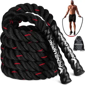 Weighted Jump Rope for Men and Women, 3Lb 4Lb 5Lb Adult Heavy Skipping Rope, Jumprope for Fitness,Workout Equipment, Fitness Equipment for Home Gym Exercise,Improve Strength and Building Muscle renranring