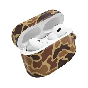 Brown Camo AirPods Case – Hunting Wildlife Pattern Shockproof Protective Cover for AirPods Pro 1 2 & AirPods 1 2 3 4, Rugged Outdoor Earbud Case