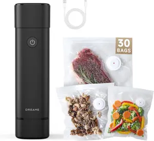 DREAME VH20 Handheld Vacuum Sealer Machine for Food with 30 Reusable Vacuum Bags, Compact Food Vacuum Sealer, Auto Stop, Rechargeable Food Sealer Saver, Dry & Moist Modes, For Container & Wine Bottles