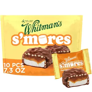 WHITMAN'S S'Mores Caramel Milk Chocolate Candy, Bag 7.3. oz WHITMAN'S S'Mores Caramel Milk Chocolate Candy, Bag 7.3. oz
