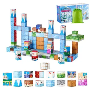 VEVOR Magnetic Blocks, 150 PCS Glacier Castle Set, Magnetic Building Cubes for Kids, STEM Montessori Sensory Toys for Christmas Birthday Gift, Construction Stacking Toy for 3+ Years Old Boys & Girls