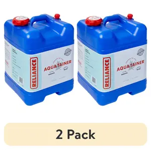 Reliance Aqua-Tainer Water Storage Container 7 Gallon, (2 pack), Leak Resistant, BPA Free Water Jug, Emergency Water Storage, Food Grade Water Tank, Portable Water, Storage Container