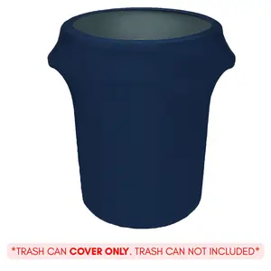 32 Gallon Spandex Trash Can/Waste Container Cover Navy Blue