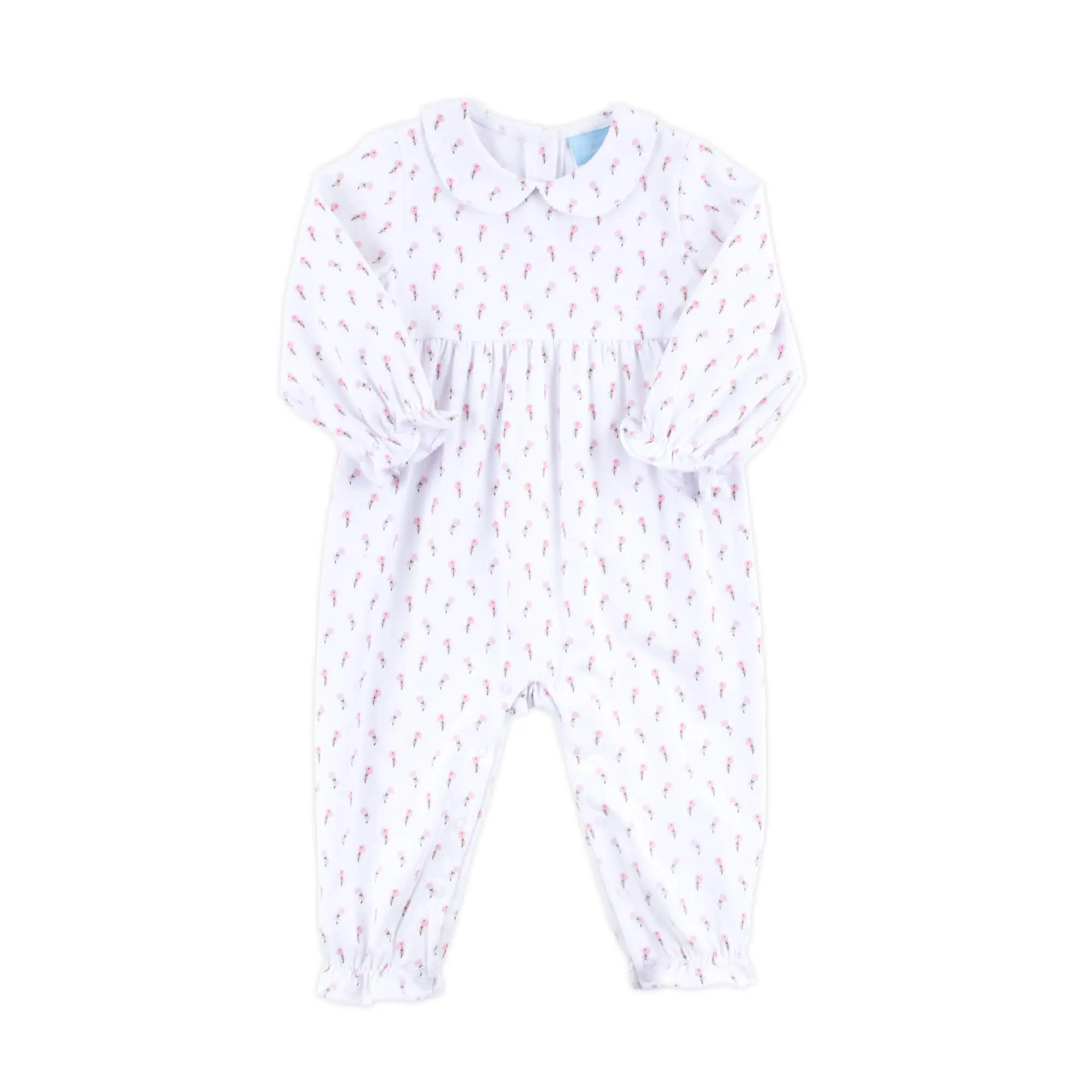 Pink Rosebud Ruffle Romper - Soft Knit Floral Girls Outfit