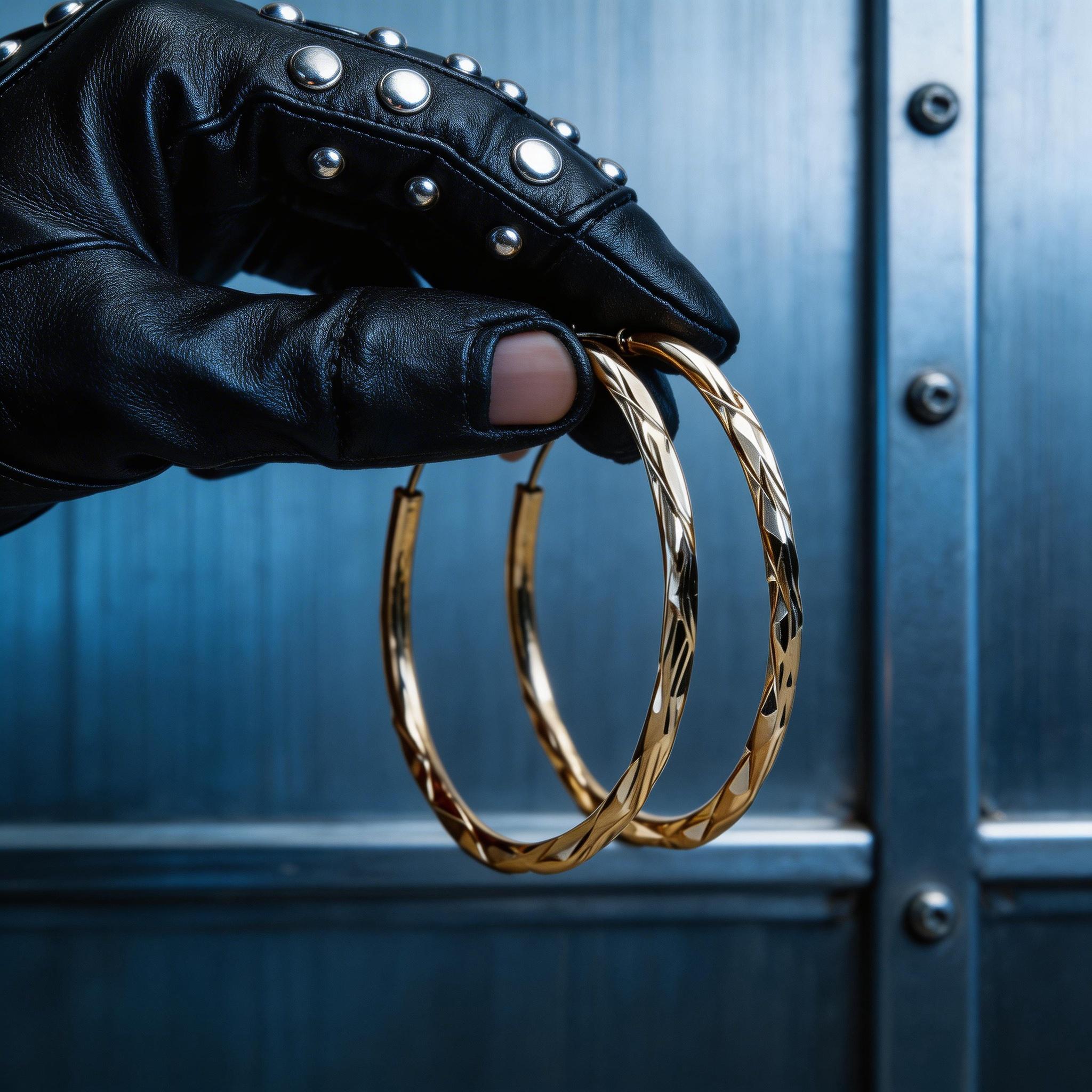 Stylish 18K Gold Plated Textured Twisted Hoop Earrings, 4MM Width Twist Design, Versatile Jewelry for Women & Girls, Perfect for Daily & Party Wear