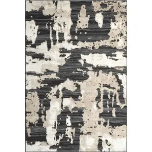 Chloe Beige Black Abstract Pattern Area Rug