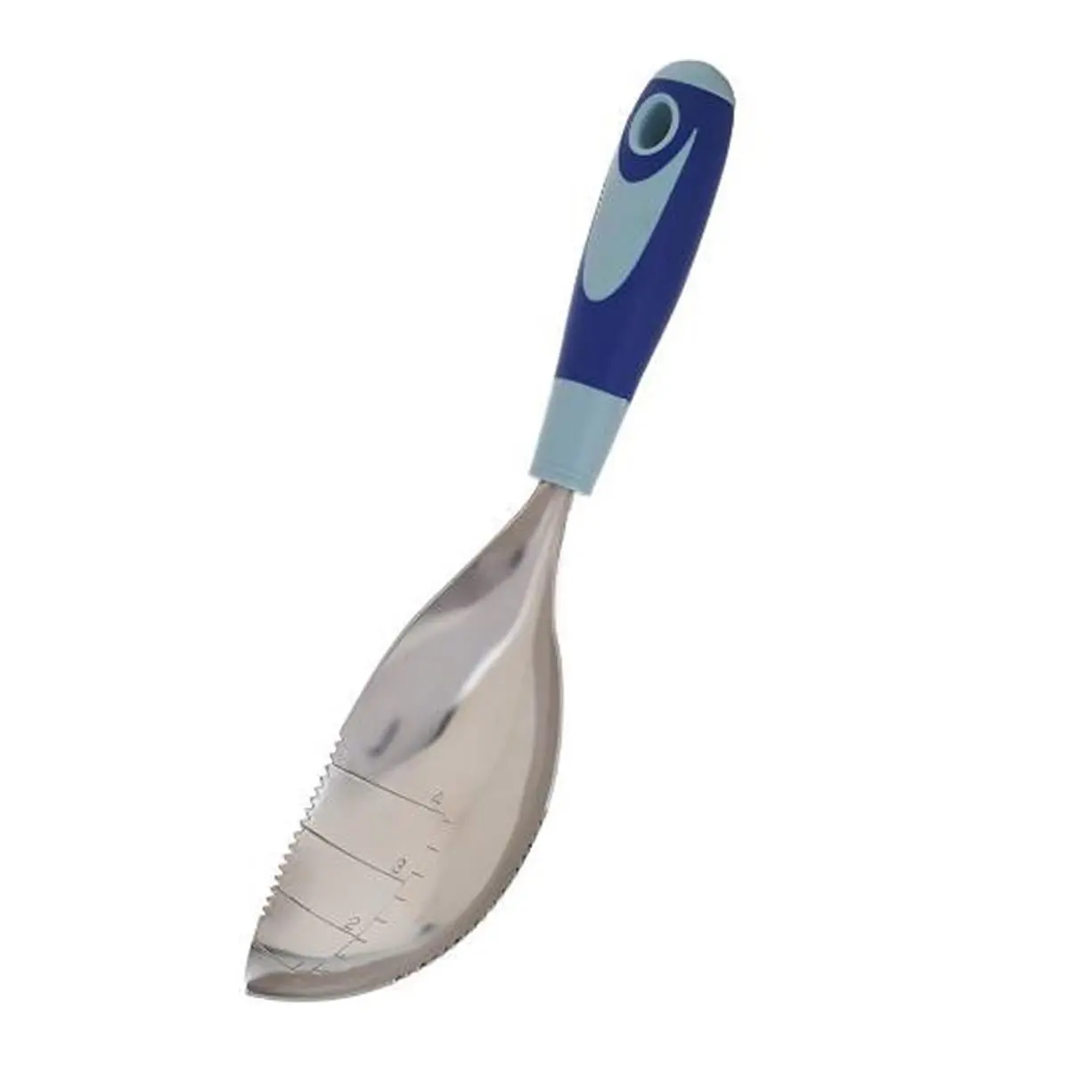 212 MAIN Blue Dirty Little Digger Garden Spade - Stainless Steel Single Spade, Inches Marked, Silicone Grip, Efficient for Gardening Tasks