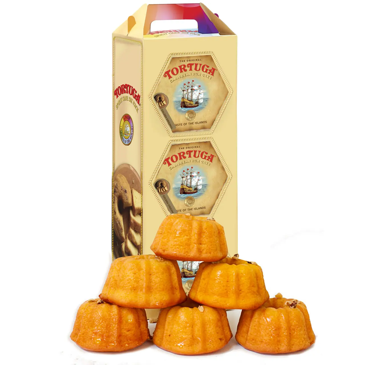Rum Cake 6-Pack Sampler - Golden Original - 4 oz Caribbean Rum Cakes - Premium Gourmet Gift for Gifting, Sampler, Dessert Treats - Bakery Fresh Snack Cakes