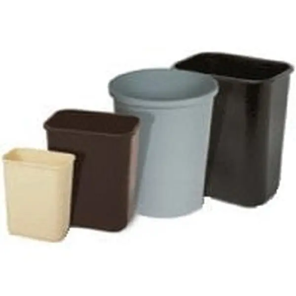 212 MAIN Plastic Rectangular Waste Basket, Commercial 1358BK Model, Black