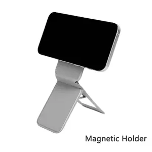 Magnetic Phone Stand, Smartphone Folding Mount for iPhone 17-12 Series model, Compatible with iPhone 17 promax, 17 Air, 16pro, PU Leather Design, Card Holder Functionality, Foldable & Portable for Daily Use