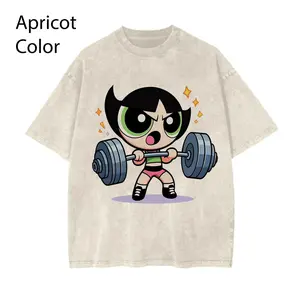 Cute Powerpuf Strong Girl Gym Graphic T-shirt for Fitness, Workout Shirt for Weightlifters, Trending 2026 Bodybuilding Tee, Apparel Made In The USA		