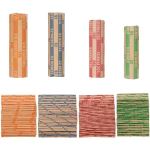 Assorted 110 PCS Flat Coin Rolls Wrappers for All Coins Including 30 Quarter Wrappers 30 Penny Wrappers 25 Dime Wrappers 25 Nickel Wrappers