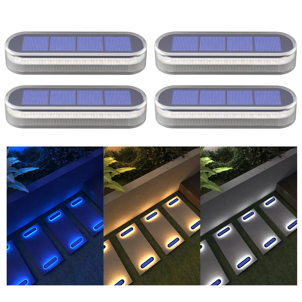 Solar Deck Light Outdoor Solar Lighting Stair Lamp Waterproof IP68 30 LEDs For Railing Fence Yard Lamp Energy Efficient LED Pathway Lights For Garden & Yard Enhancement