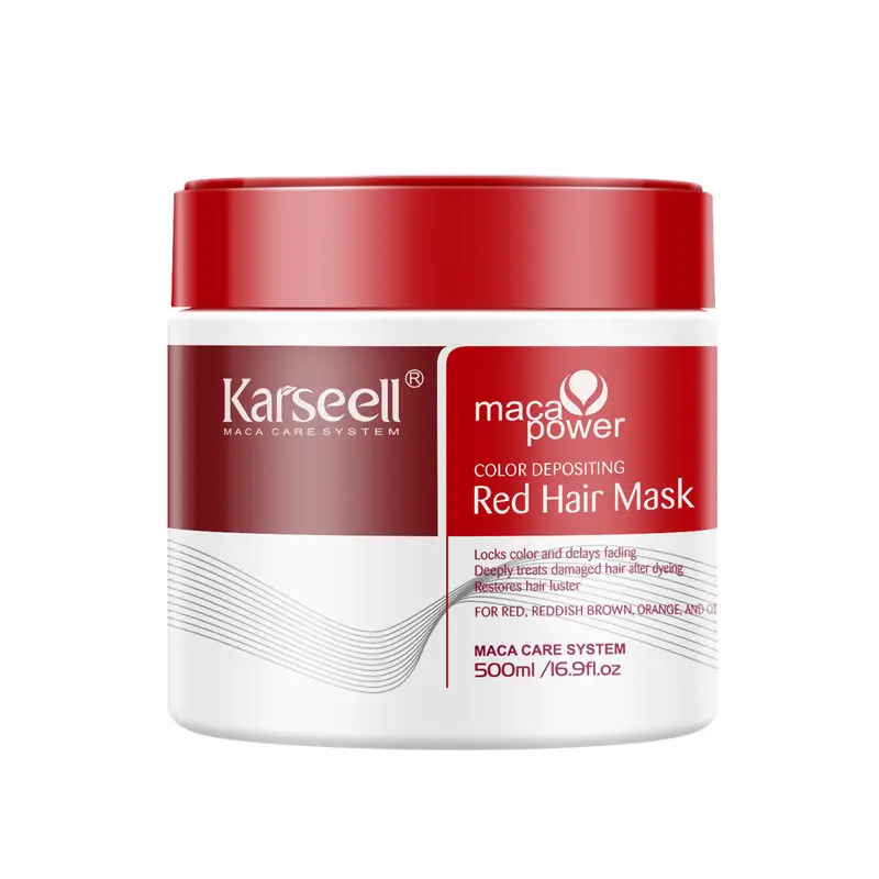 Karseell Color Depositing Red Hair Mask Color Boosting Conditioner, Hydrates and Enhances Red Tones for Color-Treated Hair 500ml 16.9floz