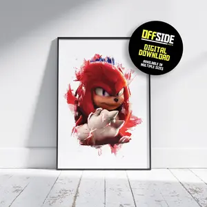 Knuckles - Digital Movie Poster - Digital Movie Print - Sonic the Hedgehog - Kids Room Art - Decor Gift