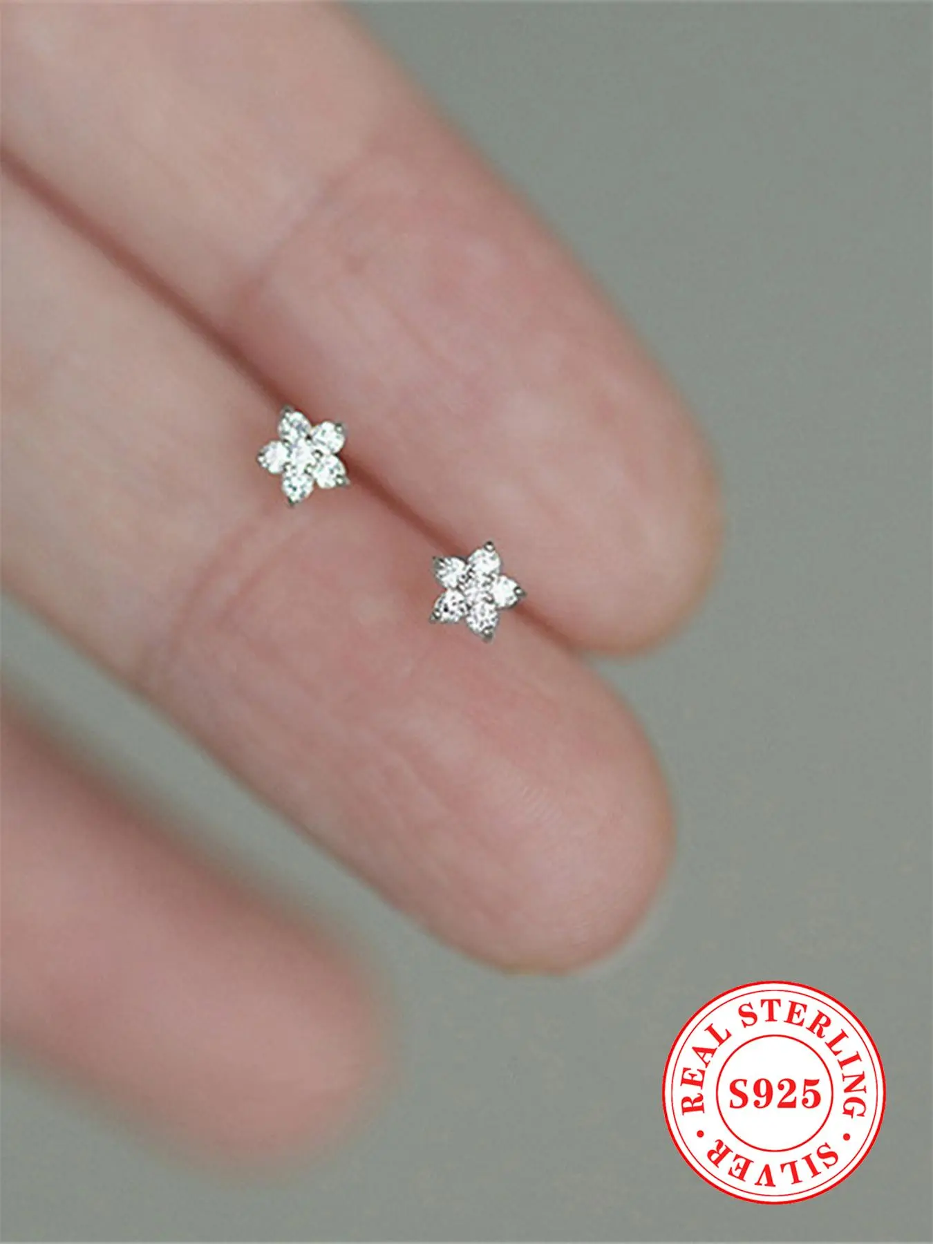 S925 Sterling Silver Fashion Snowflake Design Artificial Zircon Inlaid Earrings, Fashion Jewelry for Party, Daily Clothing Decor, Trendy Jewelry for Birthday Gift, Stud Earrings Jewelry