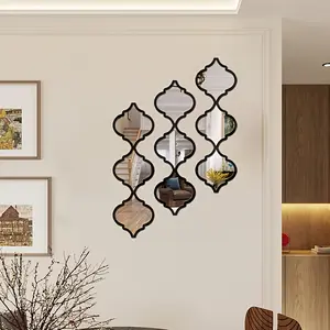 9pcs Acrylic Mirror Wall Stickers, Self-Adhesive Removable Mirrors, Shatterproof, Decorative Wall Art for Home & Office