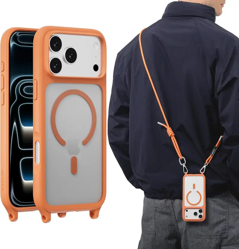 MagEasy 2-in-1 Utility Strap - 20mm Crossbody And Detachable Wrist Strap Adjustable Length Phone Lanyard Loop System Multiple Accessories Holder With Strap Adapter I3003932168
