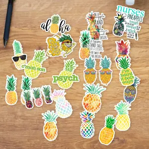 Stickers Pack 20 Pcs Pineapple Colorful Bike Water Skateboard Vinyl Waterproof Luggage Laptop Guitar Aesthetic Bottle Car Bumper
