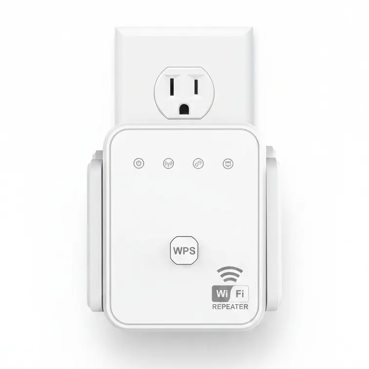 300Mbps WiFi Extender Booster, 2.4GHz WiFi Repeater with 4 High-Gain Antennas, 2-in-1 Repeater/AP Mode, Ethernet LAN Port, Wireless Signal Range Extender for Home